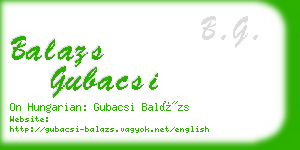 balazs gubacsi business card